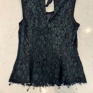 (SOLD) Vintage Prada Black Lace Sleeveless Blouse